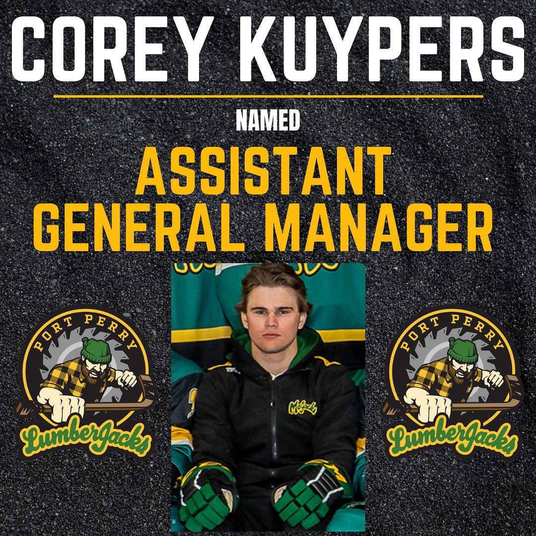 🚨STAFF ANNOUNCEMENT🚨

The LumberJacks are proud to announce the promotion of Corey Kuypers to Assistant General Manager.  Kuypers played 3 seasons with the MoJacks, and was Assistant Coach in 2021-22. 

#GoLumberJacksGo